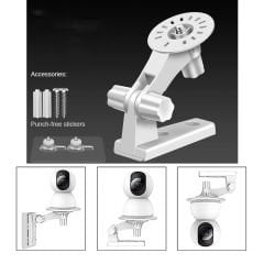 Microcase 3M Yapışkan veya Vida Monteli 1/4 Vida Girişli 180 Derece Döner Başlıklı Web kamera Bebek Kamerası Tutucu Stand - AL5014