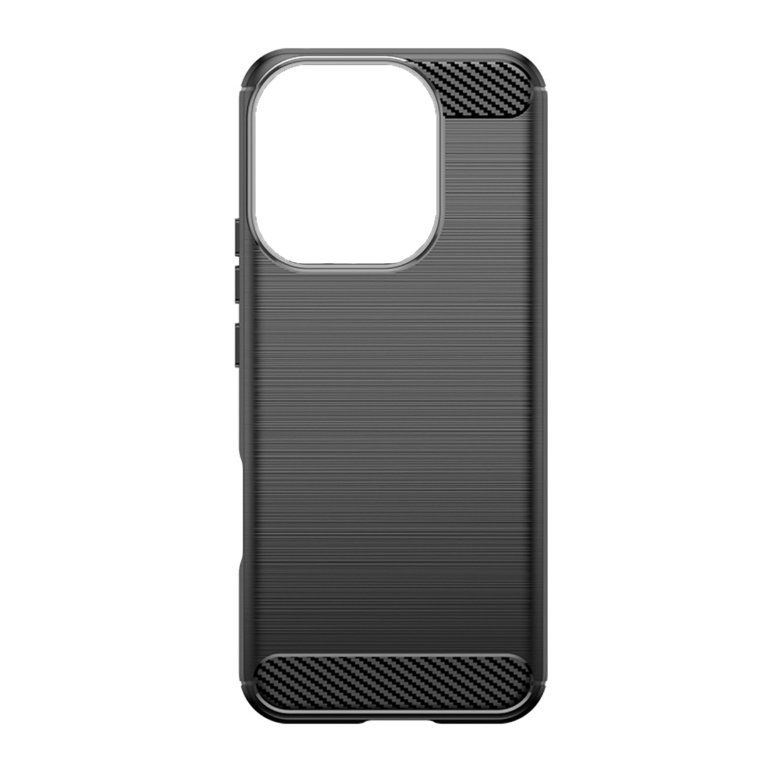 Microcase Honor 400 5G ile Uyumlu Brushed Carbon Fiber Silikon Kılıf - Siyah AL3332