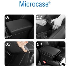 Microcase Araç Merkezi Konsol Kapağı Deri Araç Kol Dayama Yastığı Depolama Cepli - AL4669