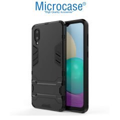 Microcase Samsung Galaxy A02 Alfa Armor Standlı Perfect Koruma Kılıf - Siyah