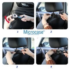 Microcase 2in1 Araç Koltuk Arkası  Telefon Tutucu Yük Poşet Eşya Çanta Taşıma Askısı-AL4536