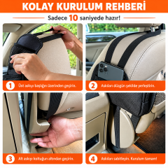 Microcase Araç Koltuk Yanı Organizer Fermuarlı ve File Cepli Düzenleyici 42 × 12,5 CM 1 AD AL5717