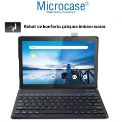 Microcase Lenovo Tab M10 10.1 Tablet TB-X605F TB-X505F Bluetooth Klavyeli Standlı Kılıf - BKK1