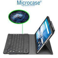 Microcase Lenovo Tab M10 10.1 Tablet TB-X605F TB-X505F Bluetooth Klavyeli Standlı Kılıf - BKK1