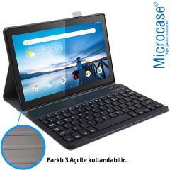 Microcase Lenovo Tab M10 10.1 Tablet TB-X605F TB-X505F Bluetooth Klavyeli Standlı Kılıf - BKK1