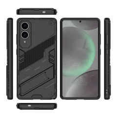 Microcase Samsung Galaxy S25 EDGE Matrix Serisi Armor Standlı Perfect Koruma Kılıf - Siyah Al3416
