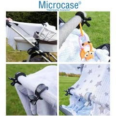Microcase Bebek Arabası Battaniye Havlu Puset Tutucu Çok Amaçlı  Kıskaçlı Mandal -AL4537 2 Adet