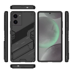 Microcase Xiaomi POCO M7 Pro 5G/Redmi Note 14 5G Matrix Serisi Armor Standlı Perfect Koruma Kılıf - Siyah Al3416