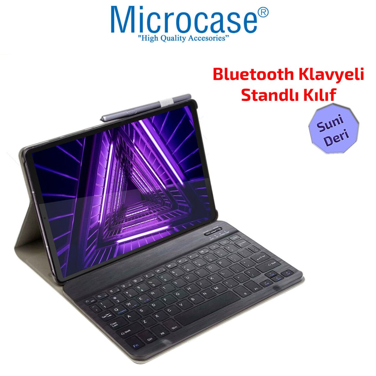 Microcase Lenovo Tab M10 TB-X306F 10.1 Tablet Bluetooth Klavyeli Standlı Kılıf - BKK1