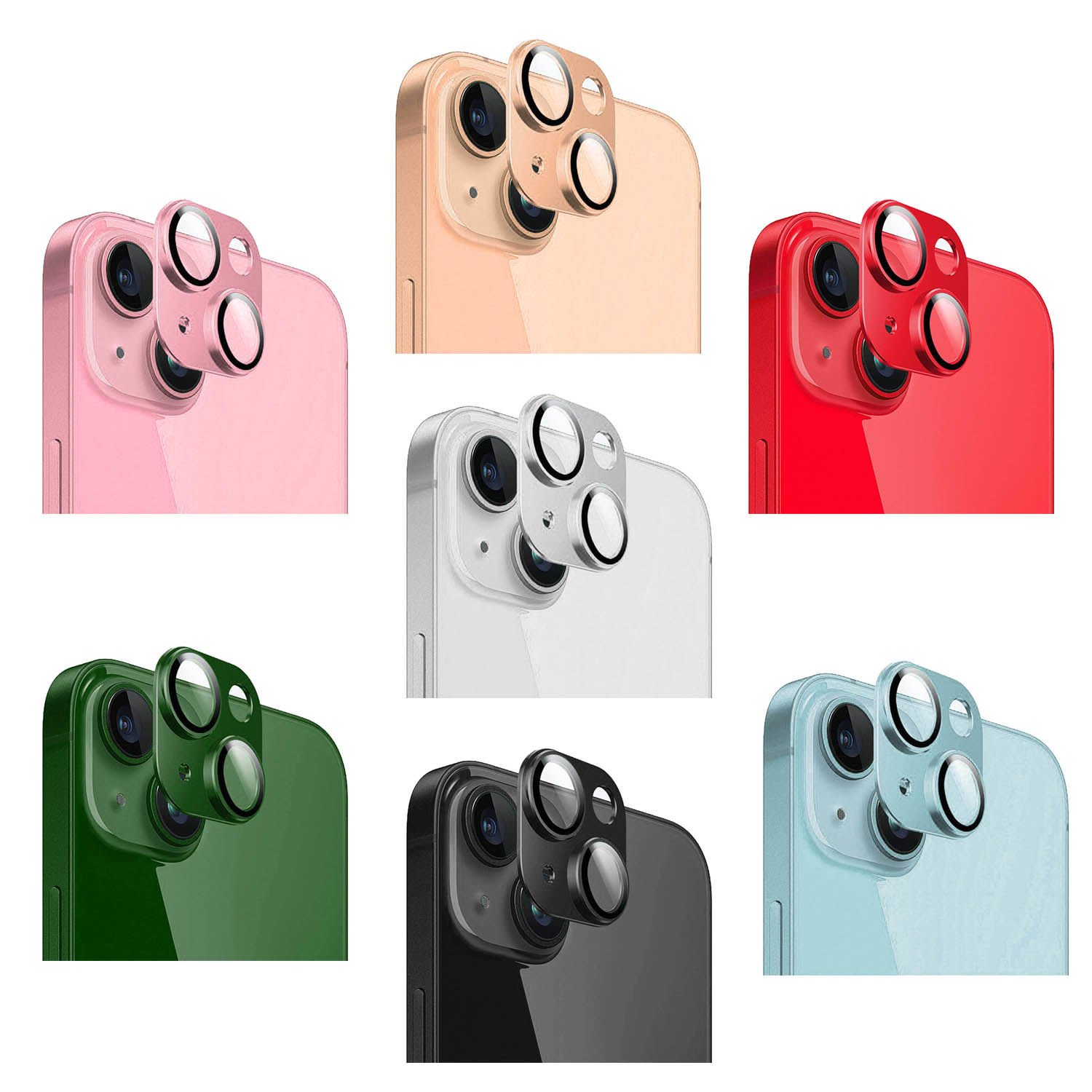 Microcase iPhone 14 - iPhone 14 Plus Kamera Camı Lens Koruyucu Halka Set - AL3130