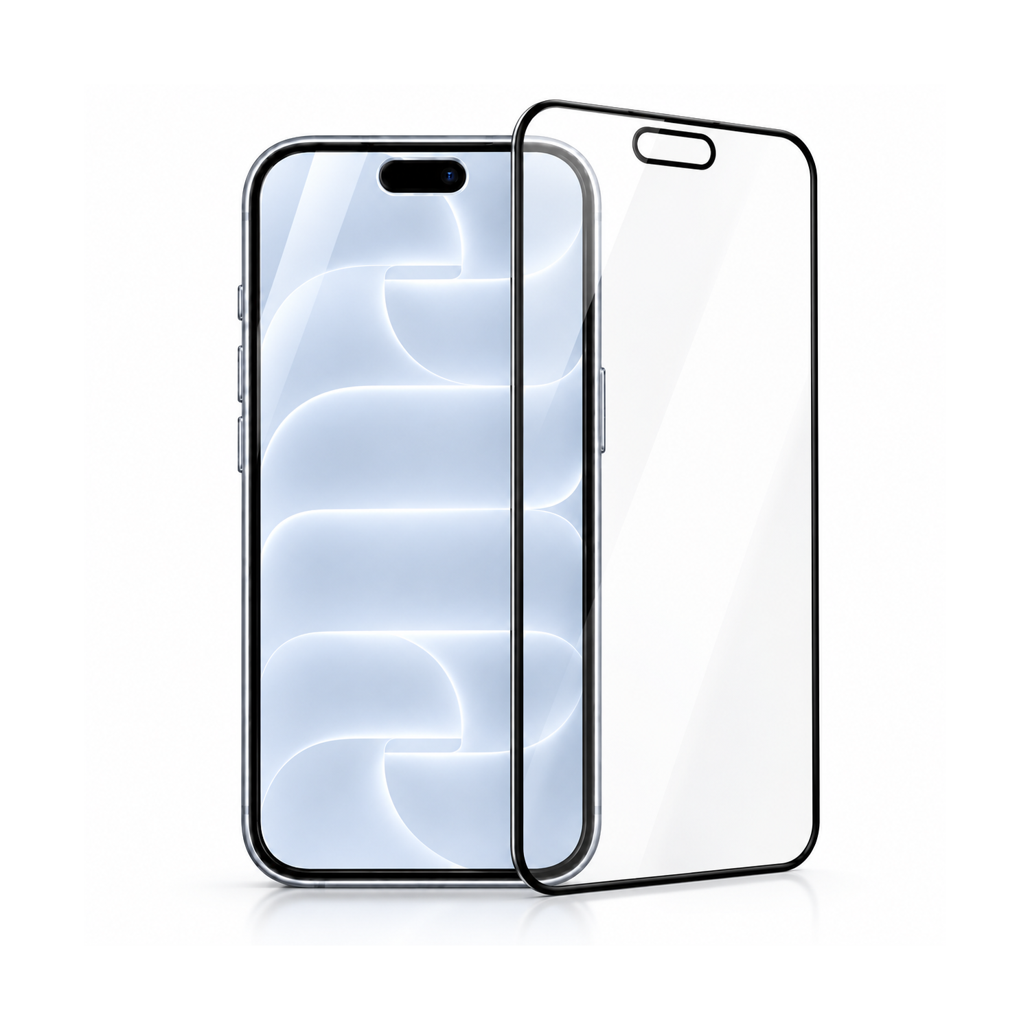 Microcase iPhone 18 Pro ile uyumlu Tam Kaplayan Çerçeveli Tempered Ekran Koruyucu -AL3276