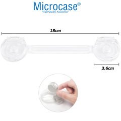 Microcase  Plastik Kendinden  Yapışkanlı Bebek Eşya Pencere  Dolap Kapı Çekmece Kilidi -AL4538 4 Adet Şeffaf