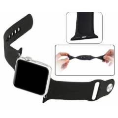 Apple Watch 42 mm Seri 1 2 3 Silikon Kordon Kayış Siyah
