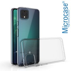 Microcase Google Pixel 4 XL 0.2 mm Ultra İnce Soft Silikon Kılıf - Şeffaf + Tempered Glass Cam Koruma