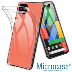Microcase Google Pixel 4 XL 0.2 mm Ultra İnce Soft Silikon Kılıf - Şeffaf + Tempered Glass Cam Koruma