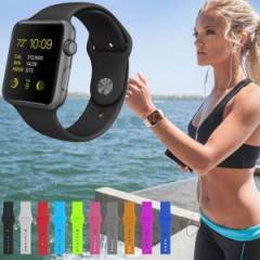 Apple Watch 42 mm Seri 1 2 3 Silikon Kordon Kayış Mavi
