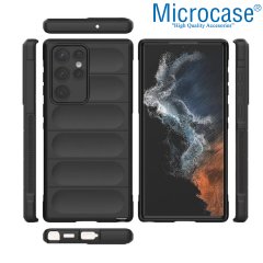 Microcase Samsung Galaxy S22 Ultra Miami Serisi Darbeye Dayanıklı Silikon Kılıf - Siyah