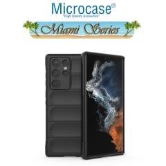 Microcase Samsung Galaxy S22 Ultra Miami Serisi Darbeye Dayanıklı Silikon Kılıf - Siyah