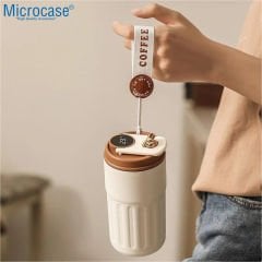 Microcase 304 Paslanmaz Çelik 450 Ml Bilek Askılı Derece Göstergeli Termos Bardak Mug - AL5024