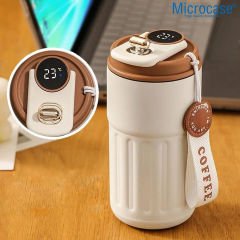 Microcase 304 Paslanmaz Çelik 450 Ml Bilek Askılı Derece Göstergeli Termos Bardak Mug - AL5024