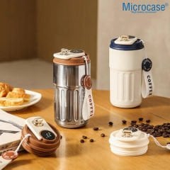 Microcase 304 Paslanmaz Çelik 450 Ml Bilek Askılı Derece Göstergeli Termos Bardak Mug - AL5024