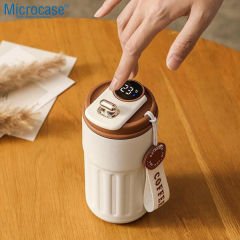 Microcase 304 Paslanmaz Çelik 450 Ml Bilek Askılı Derece Göstergeli Termos Bardak Mug - AL5024