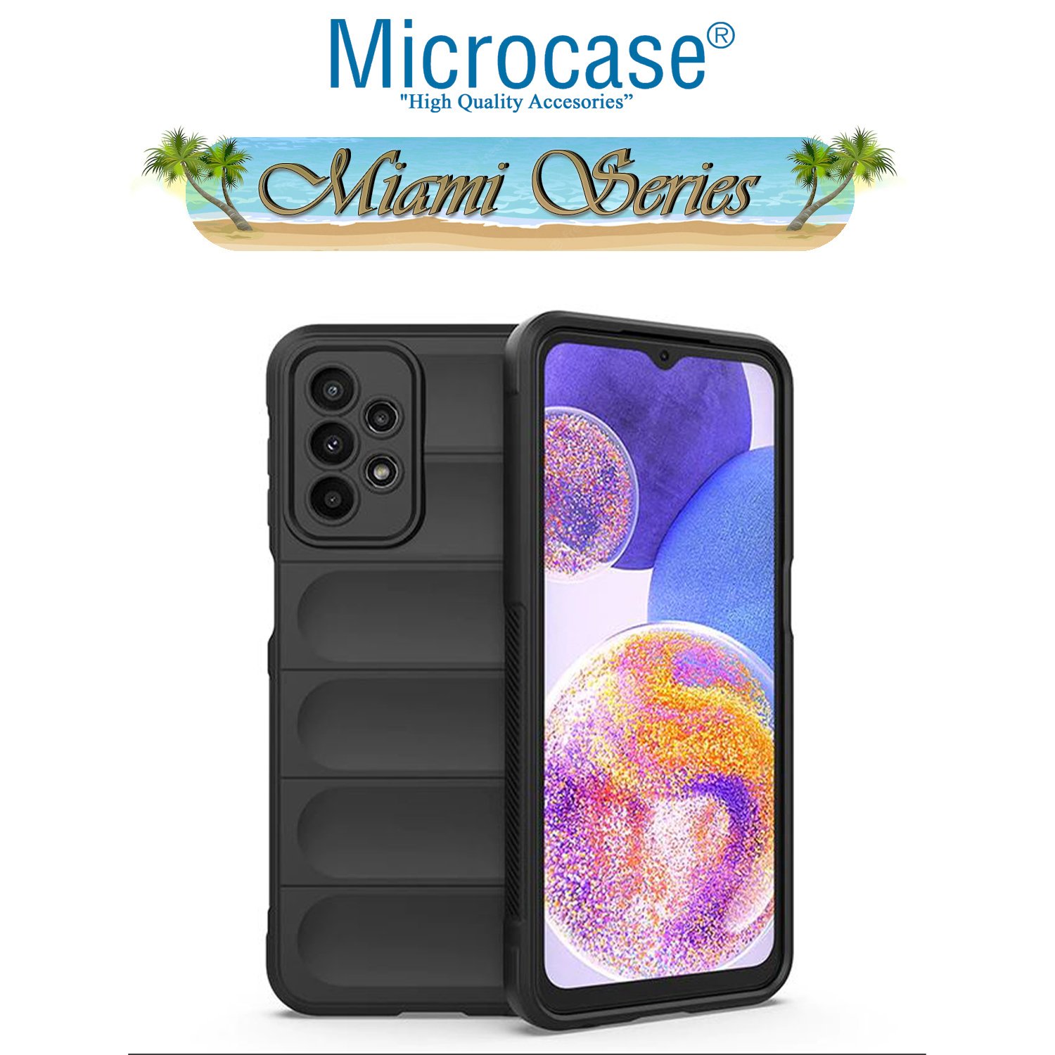 Microcase Samsung Galaxy A23 5G Miami Serisi Darbeye Dayanıklı Silikon Kılıf - Siyah