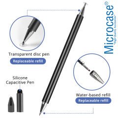 Microcase Universal Telefon Tablet iPad 3in1 Tükenmez ve Disk Uçlu Stylus Pen Dokunmatik Kalem - AL3468