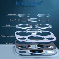 Microcase iPhone 14 Pro - iPhone 14 Pro Max Kamera Camı Lens Koruyucu Halka Set - AL3131