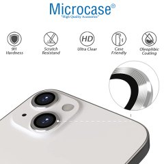 Microcase iPhone 13 Kamera Camı Lens Koruyucu Halka Set - Gümüş
