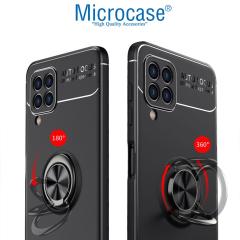 Microcase Samsung Galaxy M22 Focus Serisi Yüzüklü Kılıf - Siyah