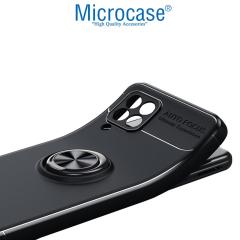Microcase Samsung Galaxy M22 Focus Serisi Yüzüklü Kılıf - Siyah