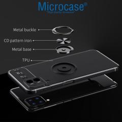 Microcase Samsung Galaxy M22 Focus Serisi Yüzüklü Kılıf - Siyah