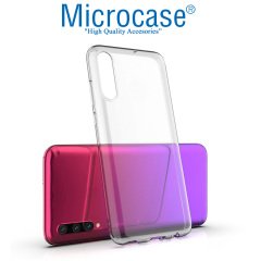 Microcase Huawei P Smart Pro 2019 0.2 mm Ultra İnce Soft Silikon Kılıf - Şeffaf + Tempered Glass Cam Koruma