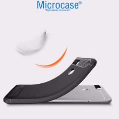 Microcase Samsung Galaxy A04E Brushed Carbon Fiber Silikon Kılıf - Siyah AL3332