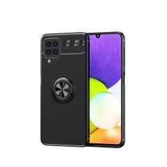 Microcase Samsung Galaxy A22 Focus Serisi Yüzüklü Kılıf - Siyah