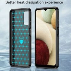 Microcase Samsung Galaxy A04S Brushed Carbon Fiber Silikon Kılıf - Siyah AL3332