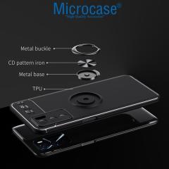 Microcase Oppo A16 Focus Serisi Yüzüklü Kılıf - Siyah
