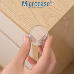 Microcase Bebekler için Eşya Masa Köşe Koruyucu  Şeffaf Kendinden Yapışkanlı Silikon Köşe Koruma -AL4543 4 Adet