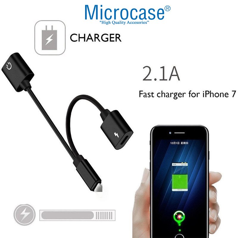 Apple İphone Lightning Splitter Şarj ve Kulaklık Çevirici IKD104