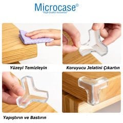 Microcase Bebekler için Eşya Masa Köşe Koruyucu  Şeffaf Kendinden Yapışkanlı Silikon Köşe Koruma -AL4544 4 Adet