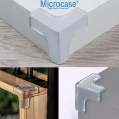 Microcase Bebekler için Eşya Masa Köşe Koruyucu  Şeffaf Kendinden Yapışkanlı Silikon Köşe Koruma -AL4544 4 Adet