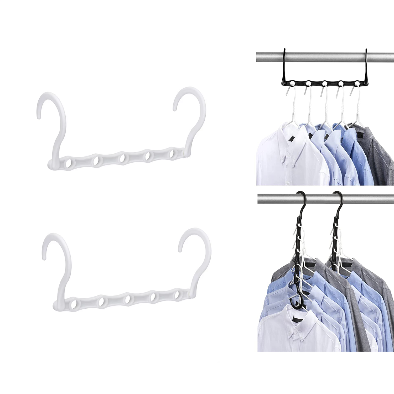 Microcase 5 Delikli Çok İşlevli Katlanabilir Askı Düzenleyici Organizer 2 Adet AL5358