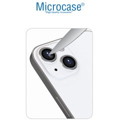 Microcase iPhone 13 mini Kamera Camı Lens Koruyucu Halka Set - Gümüş
