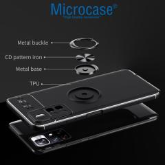 Microcase Xiaomi Redmi Note 11 Focus Serisi Yüzüklü Kılıf - Siyah