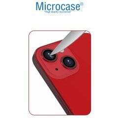 Microcase iPhone 13 mini Kamera Camı Lens Koruyucu Halka Set - Kırmızı