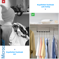 Microcase 5 Delikli Çok İşlevli Katlanabilir Askı Düzenleyici Organizer 3 Adet AL5358