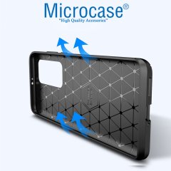 Microcase Samsung Galaxy S20 Maxy Serisi Carbon Fiber Silikon TPU Kılıf - Siyah