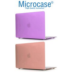 Microcase MacBook Pro 13.3 A1706 Touch Bar Shell Rubber Sert Kapak Kılıf - AL3372 Buzlu Şeffaf
