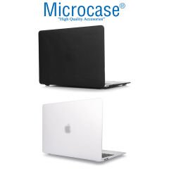 Microcase MacBook Pro 13.3 A1706 Touch Bar Shell Rubber Sert Kapak Kılıf - AL3372 Buzlu Şeffaf